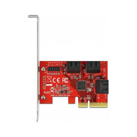 Kartë Zgjerimi PCI Express Delock 89042 / PCIe 3.0 x4 / 6x SATA 6Gbps / Asmedia ASM1166 / Low Profile - 3