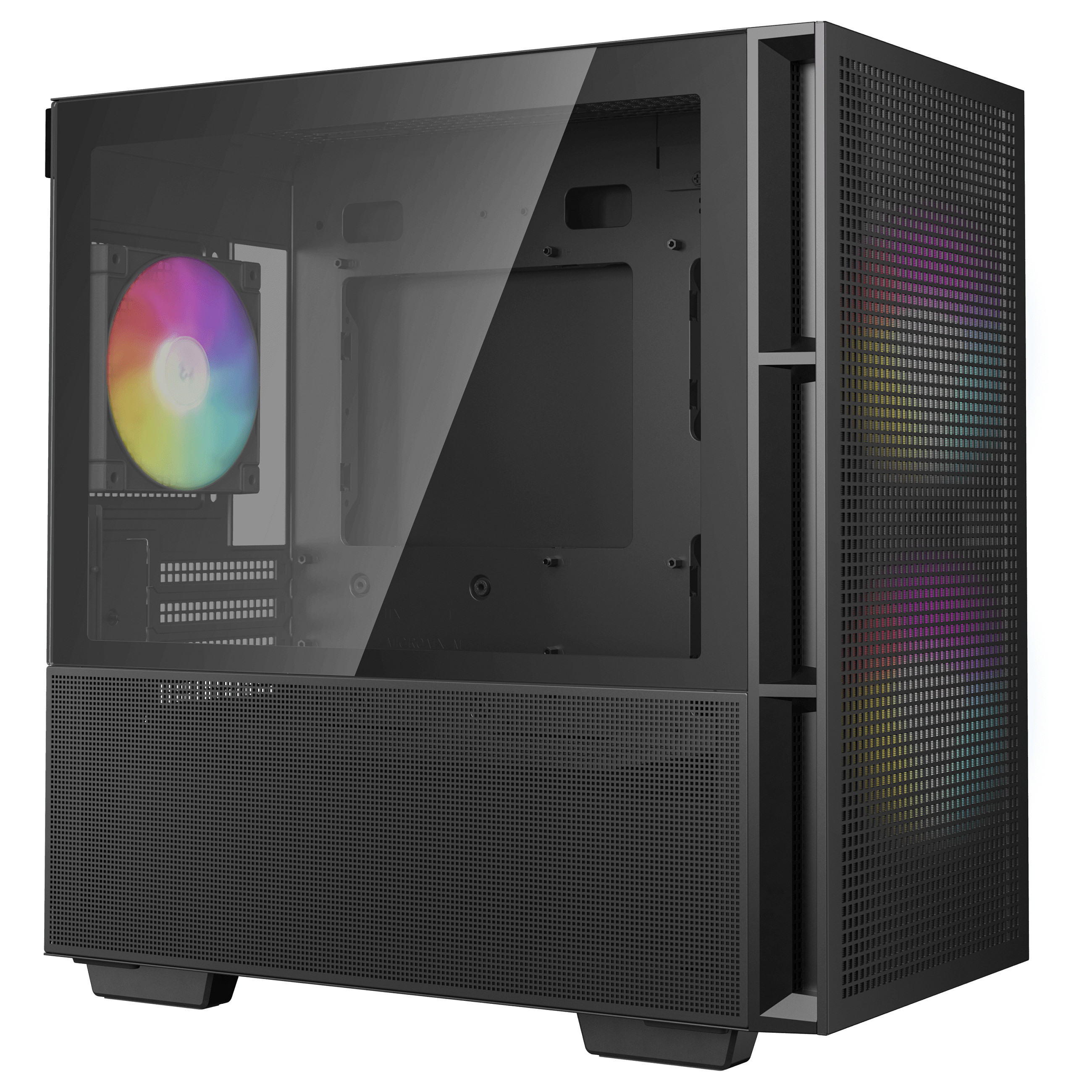 Kasë PC DeepCool CH360 / Mini Tower / Micro ATX / 2x 140mm + 1x 120mm ARGB Fan / Tempered Glass / Mesh / 360mm Radiator - Zezë - 2