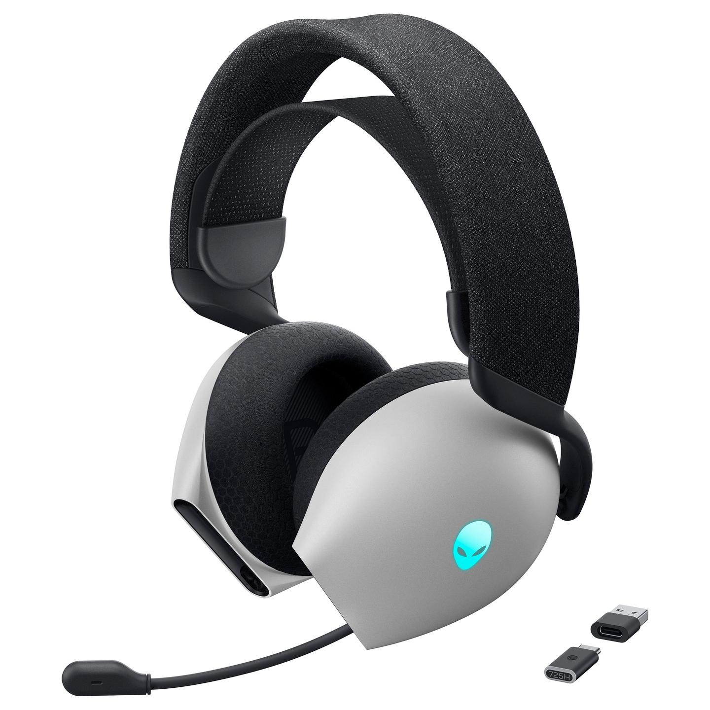 Kufje Gaming Dell Alienware AW725H, Bluetooth 5.3, 2.4GHz, 40mm, Wired & Wireless – Zezë, Bardhë