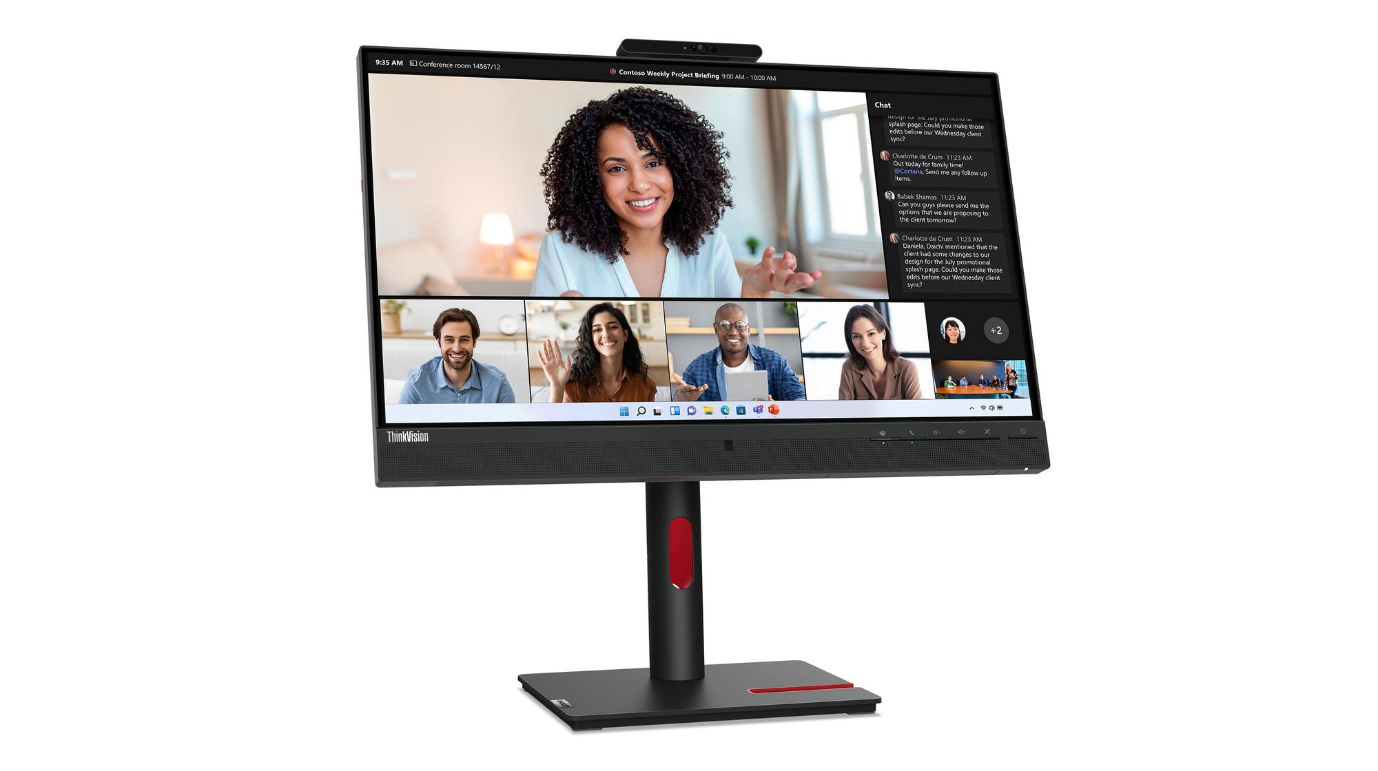 Monitor Lenovo ThinkVision T24mv-30 / 23.8" / Full HD IPS / 75Hz / 4ms / HDMI+DisplayPort+USB-C - Zezë - 2