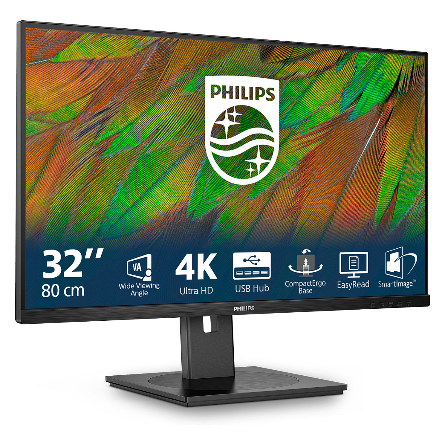 Monitor Philips 32B1N3800 / 31.5" 4K Ultra HD 60 Hz 4 ms VA / HDMI+DP+USB / e zezë - 2
