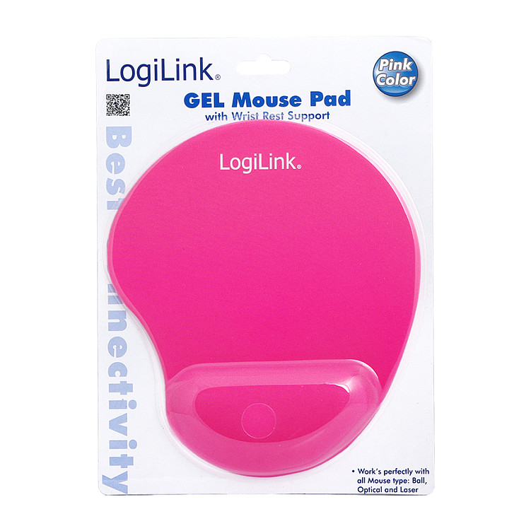 Mauspad LogiLink ID0027P / 230 x 204 x 3mm / Lycra / Mbështetëse për kyçin - Rozë - 3