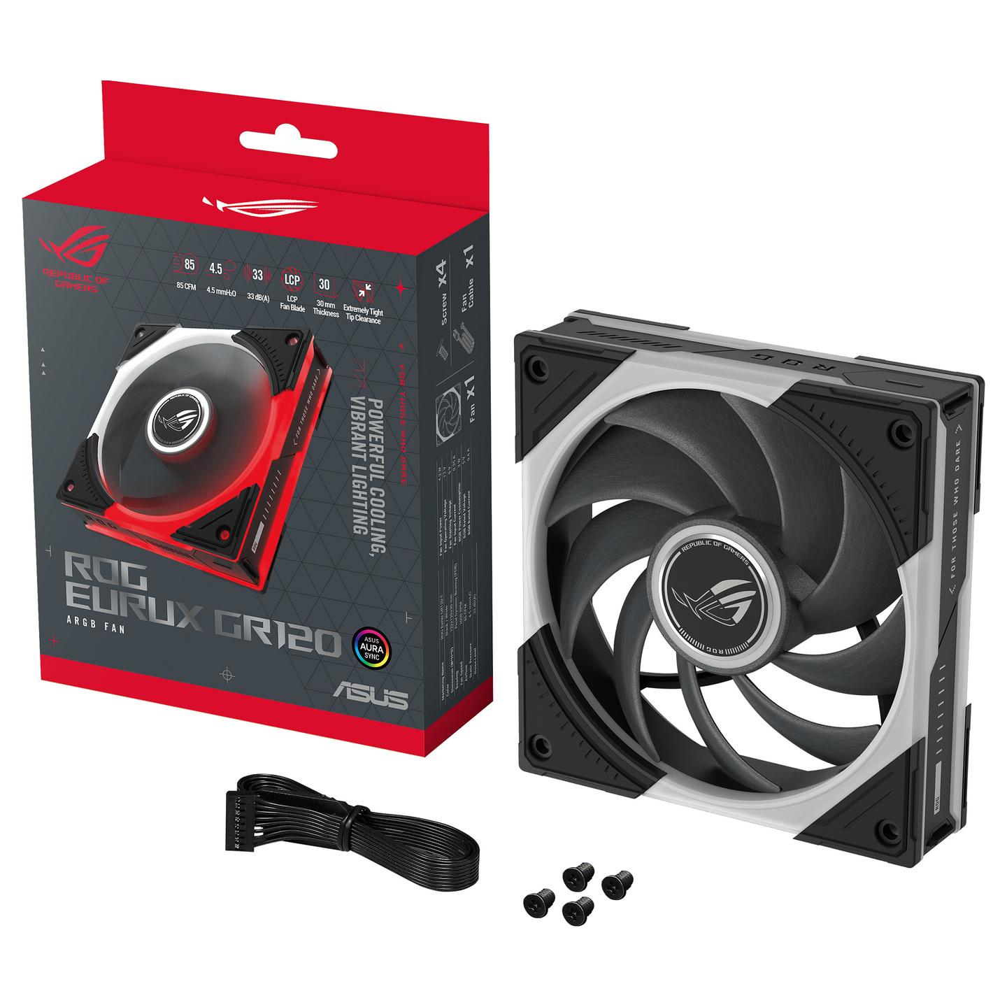 Ftohës për Kasë ASUS ROG Eurux GR120 ARGB Reverse, 120mm, PWM, Single Pack - Zezë - 20