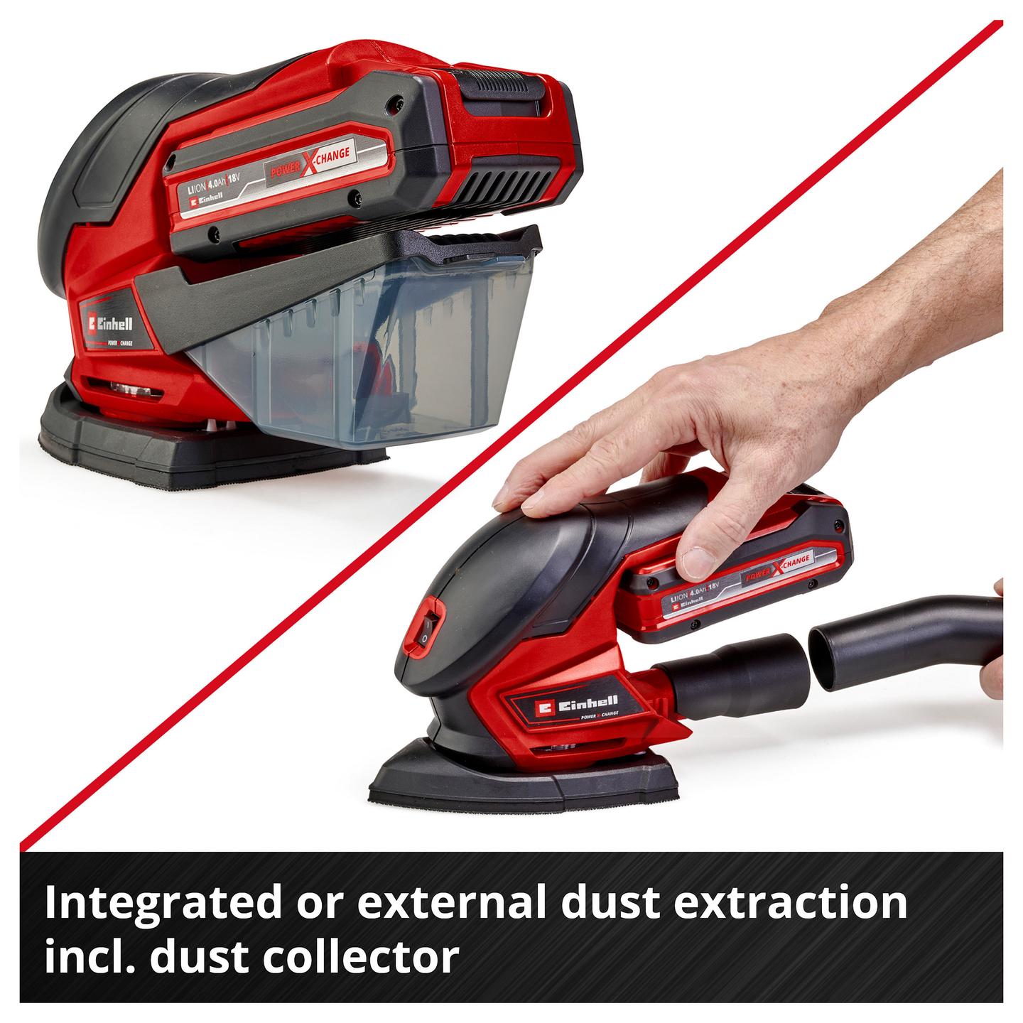 Lëmues me Bateri Einhell TE-OS 18/150 Li Solo, 18V, 24000rpm, 150x150x100mm - Kuqe/Zezë - 3