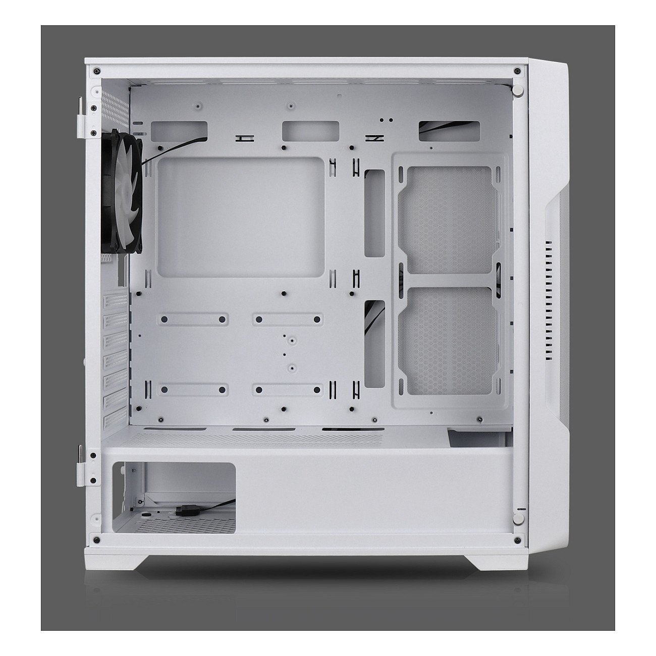 Kasë PC Nanoxia DS-9 ARGB / Midi Tower / E-ATX + ATX / 3x 120/140mm Fan Support / Tempered Glass - Bardhë - 7