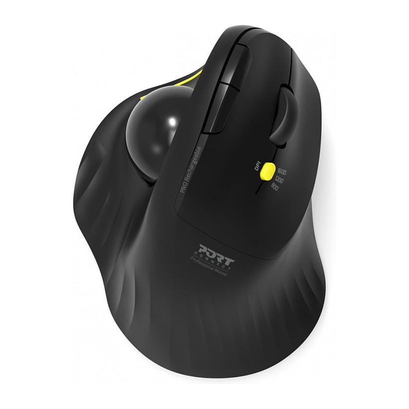 Maus pa Kabllo PORT Connect Professional 900719 / 800-1600 DPI / 5 Butona / Bluetooth 3.0 + 5.0 / Trackball / Ergonomik – Zezë - 3