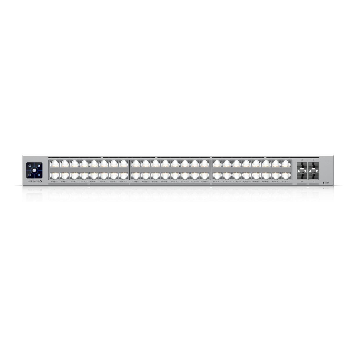 Switch Ubiquiti UniFi Pro XG 48 PoE, 16x 2.5GbE PoE+++, 32x 10GbE PoE+++, 4x 25G SFP28, PoE 1080W, Switching Capacity 920Gbps, Layer 3 Managed, Rackmount 1U - Hiri - 3
