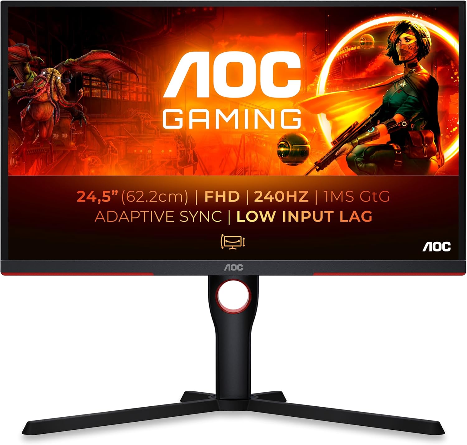 Monitor Gaming AOC G3 25G3ZM/BK / 25″ Full HD 240Hz 0.5ms / HDMI, DP – Zi e kuq