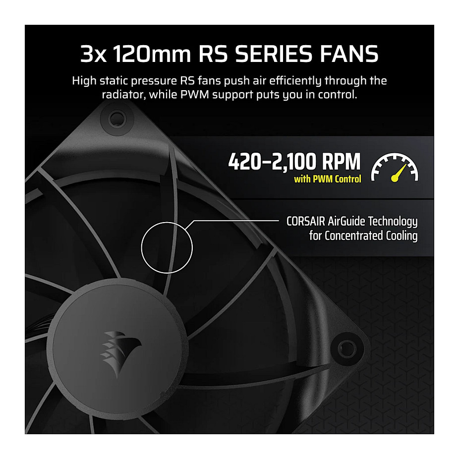 Ftohës për Procesor Corsair Nautilus 360 RS / AIO / 360mm / 3x120mm / ARGB - Zezë - 5