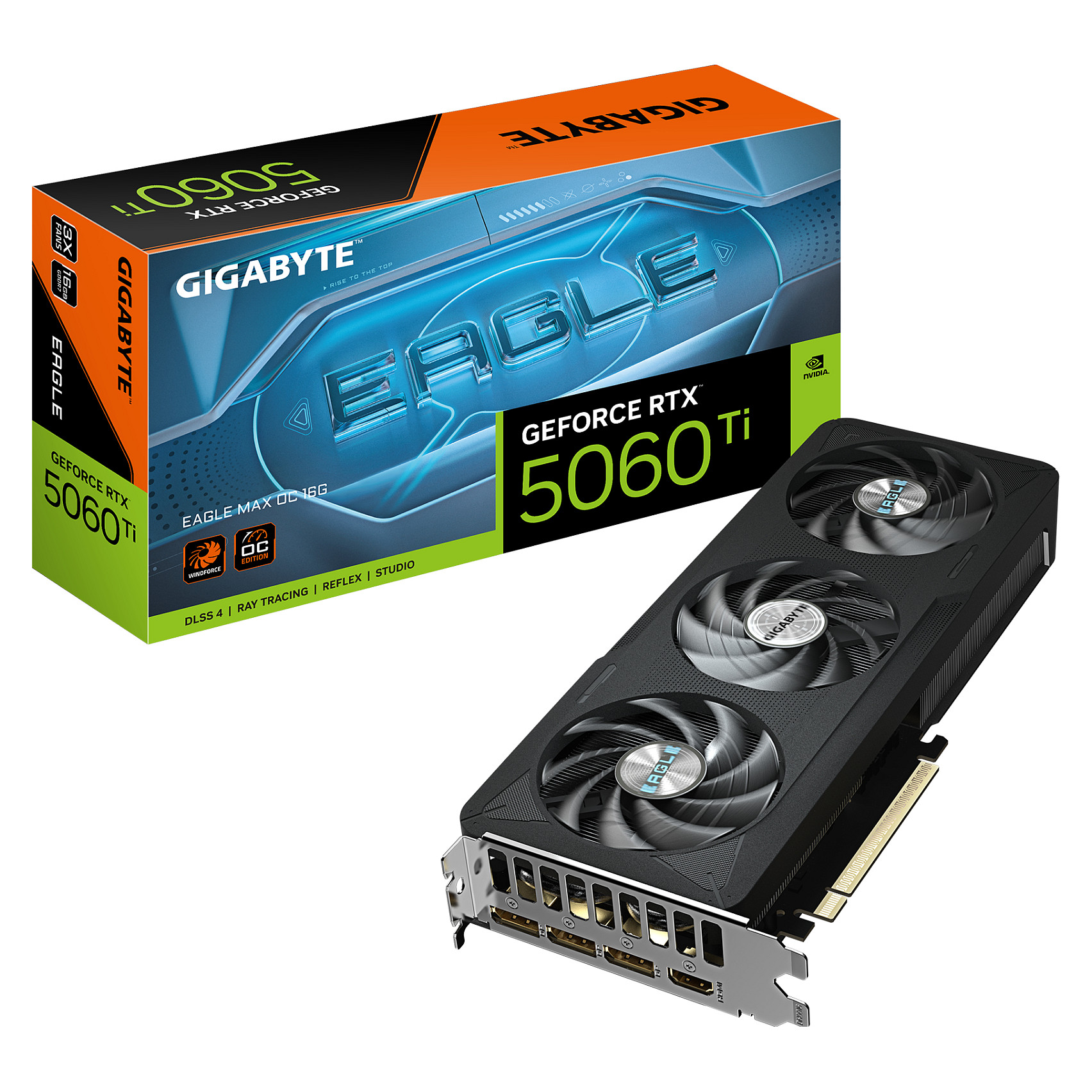 Kartelë Grafike NVIDIA GeForce RTX 5060 Ti / 16GB GDDR7 / 128-bit / GIGABYTE EAGLE MAX OC / 3 Fan