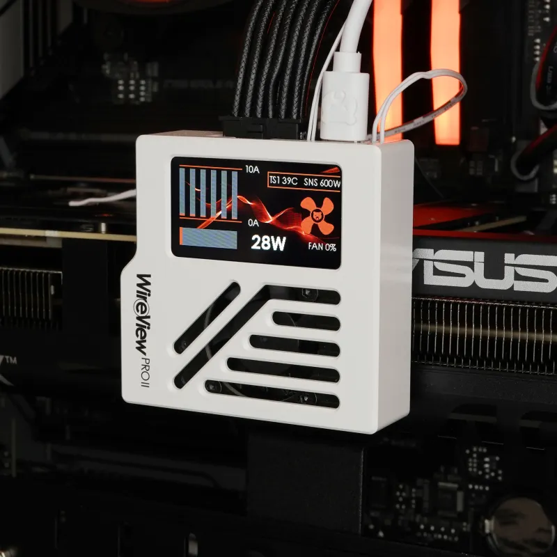 Aksesor për Kartelë Grafike Thermal Grizzly WireView Pro II GPU 12V-2x6 Normal / Ekran TFT-IPS / Monitorim Konsumi (Per-Pin) – Bardhë - 4