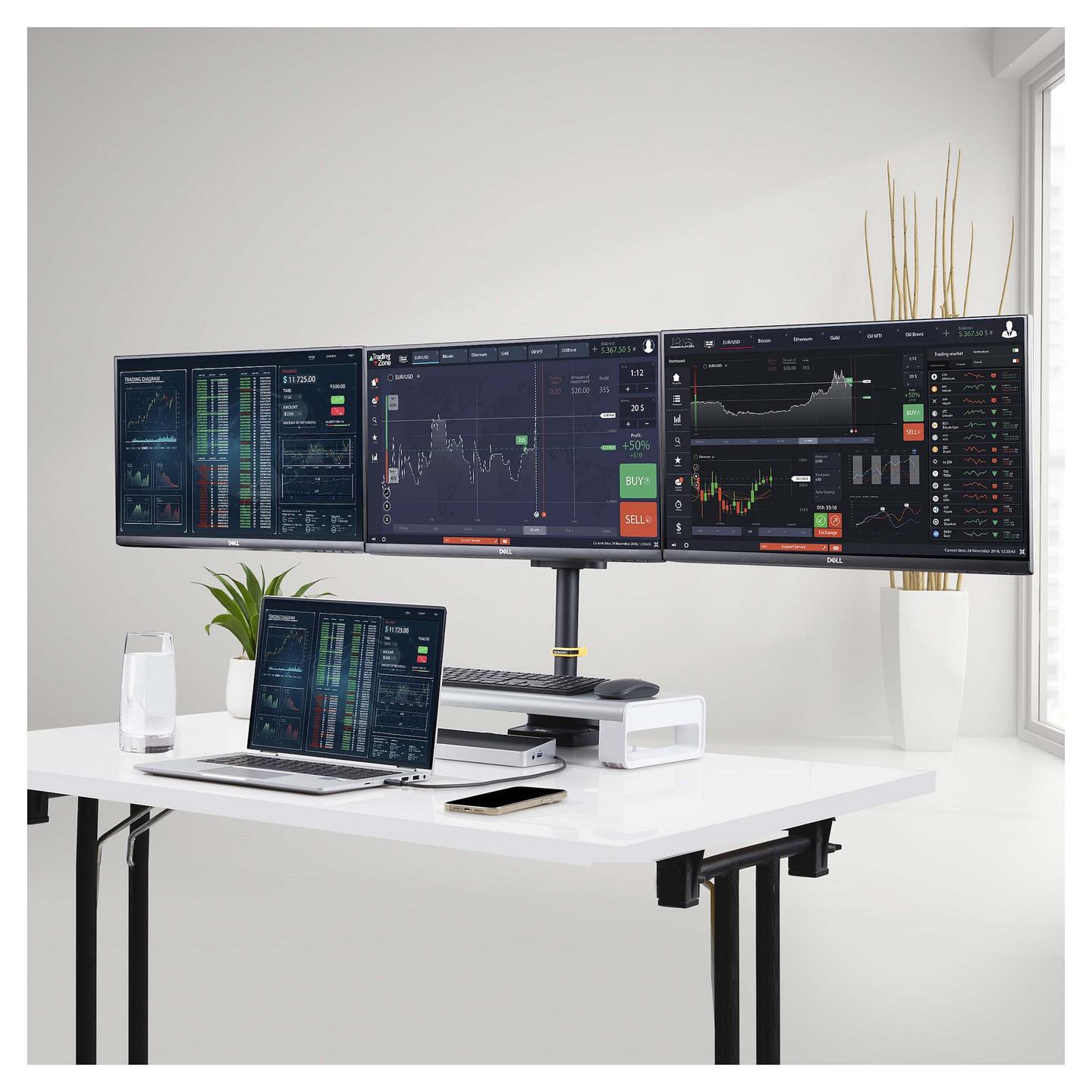 Mbajtëse për Monitor StarTech.com 3MP2AG-MONITOR-ARM , 3 Monitorë , 27" , 7kg për monitor , VESA 75x75 & 100x100 - Zezë - 12