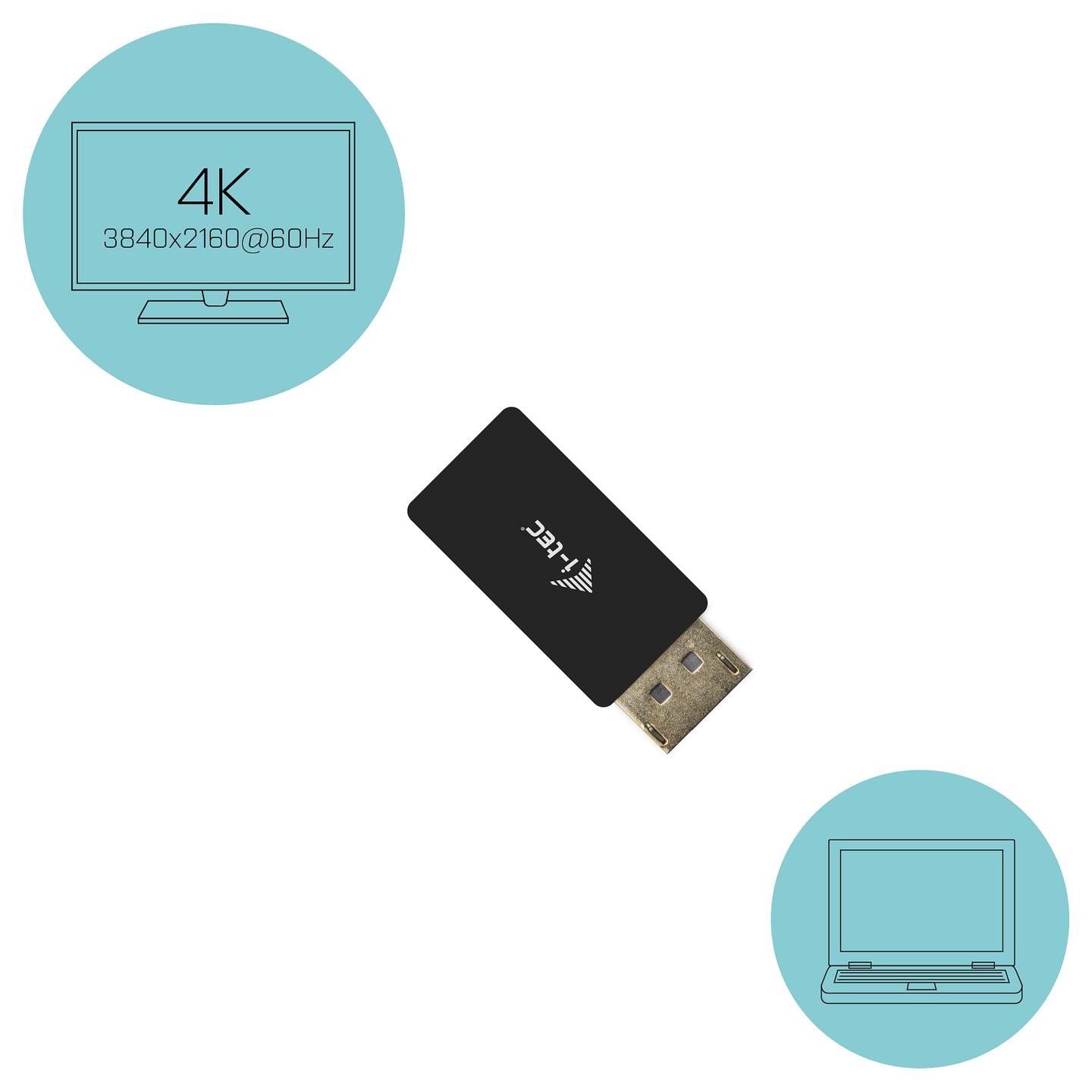 Adapter DisplayPort në HDMI i-tec DP2HDMI4K60HZ, 4K/60Hz - Zezë - 3
