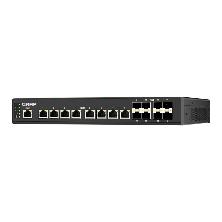 Switch QNAP QSW-IM3216-8S8T, 16 Porta 10GbE, 8x SFP+, 8x RJ45, Switching Capacity 320Gbps, L2 Managed, Fanless, IP20 - Zezë - 2