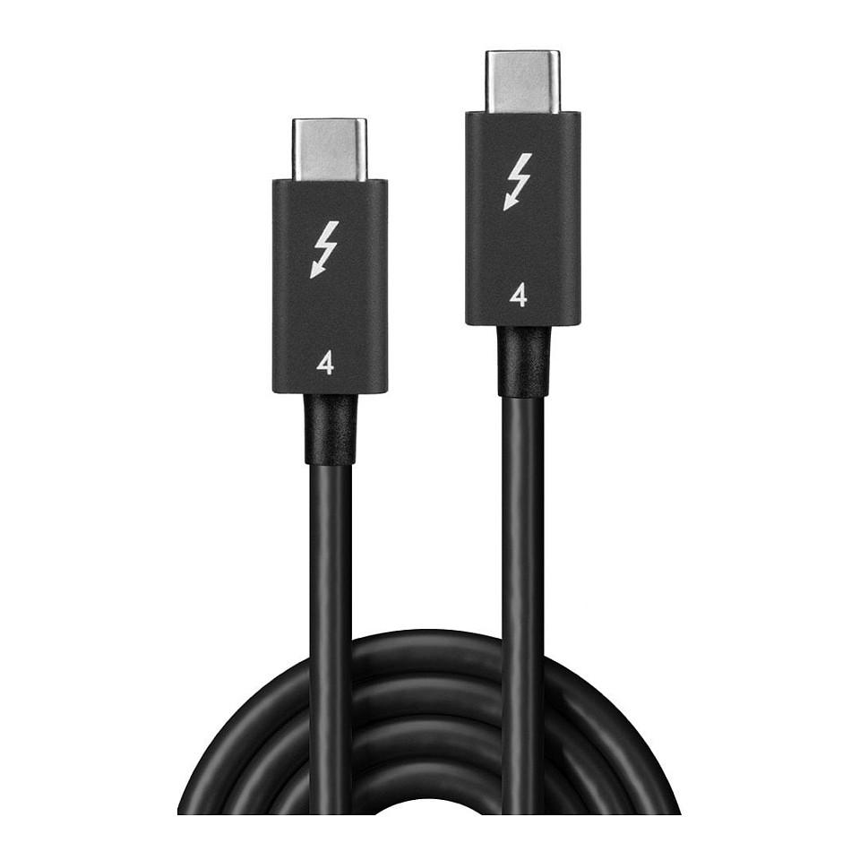 Kabllo USB Lindy 31120 / Thunderbolt 4 / USB-C në USB-C / 40Gbps / 100W / 1m - Zezë - 2