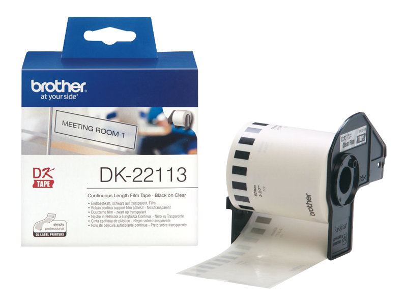 Shirit për Printer 3D Brother Label DK-22113 / DK22113 - Zezë mbi Transparente - 2