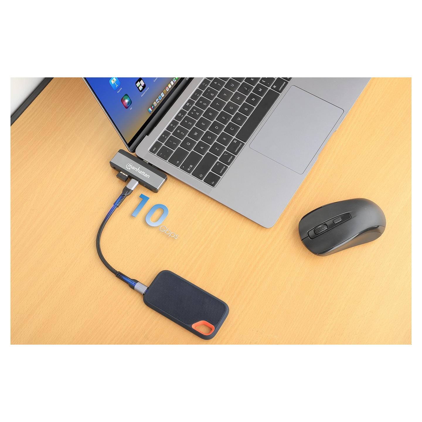 Docking Station Manhattan 190404 / 1x USB-A / 1x USB-C / HDMI / 3.5mm Audio / 100W PD – Hiri - 7
