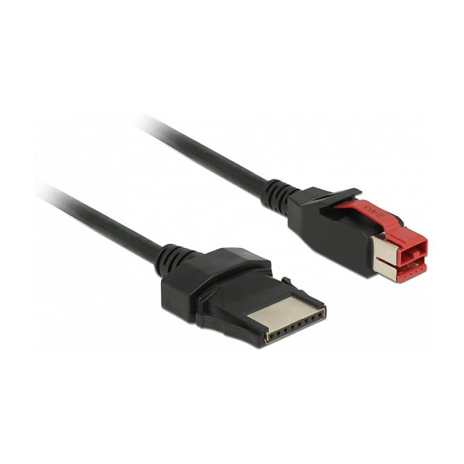 Kabllo për Furnizim me Energji DeLOCK 85477, PoweredUSB 24 V mashkull në 8-pin mashkull, USB 2.0, 1 m - Zezë - 2