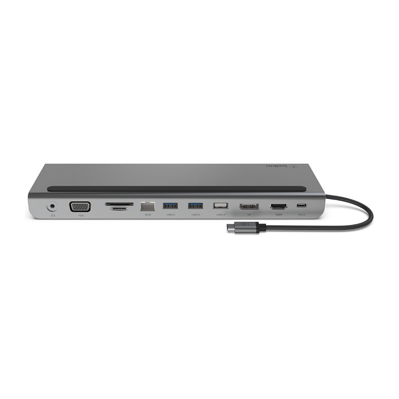 Docking Station për Laptop Belkin CONNECT 11-in-1 / USB-C / HDMI+DisplayPort+VGA / Gigabit Ethernet / 100W PD - Hiri - 3