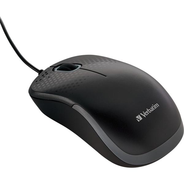 Maus me Kabllo Verbatim Silent Optical, 1000DPI, 3 Butona, USB-A - Zezë - 2