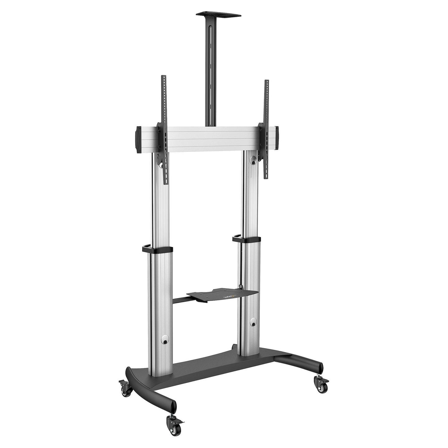 Mbajtëse për TV StarTech.com / 60"-100" / 100kg / VESA 200x200-1000x600 / Me Rrota / Lartësi e Rregullueshme / Inklinim - Zezë/Argjend - 2