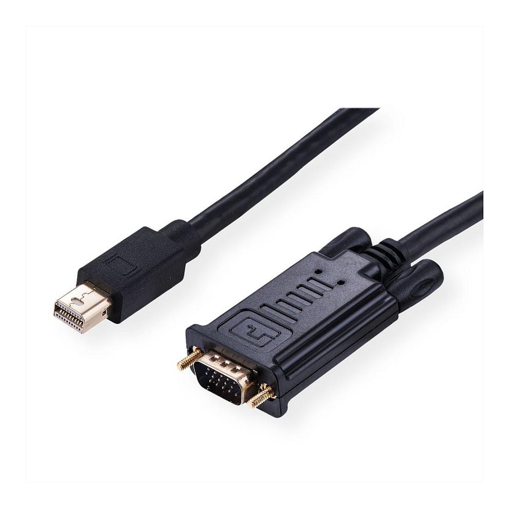 Kabllo Mini DisplayPort VALUE 11.99.5805 / Mini DisplayPort në VGA / 1m / 60Hz - Zezë - 2