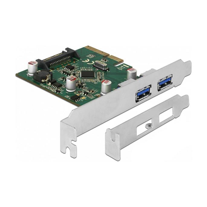 Kartë Zgjerimi PCI Express Delock 90298 / PCIe 3.0 x4 / 2x USB Type-A / USB 10Gbps / Low Profile