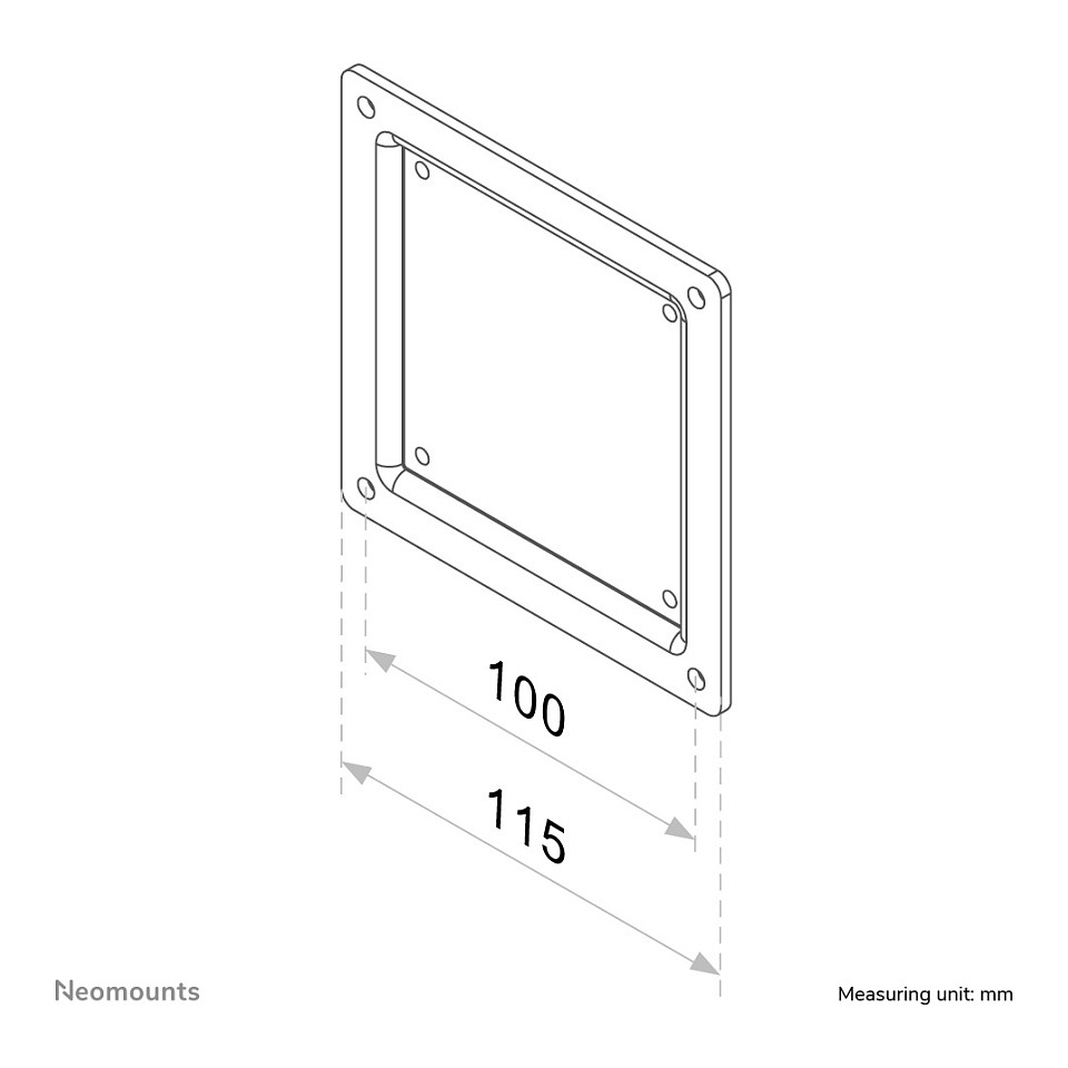 Aksesor Mbajtëse për Monitor VESA Neomounts FPMA-VESA100 / 10″–30″ / deri në 25 kg / VESA 75×75 në 100×100 / Fikse - Zezë - 2