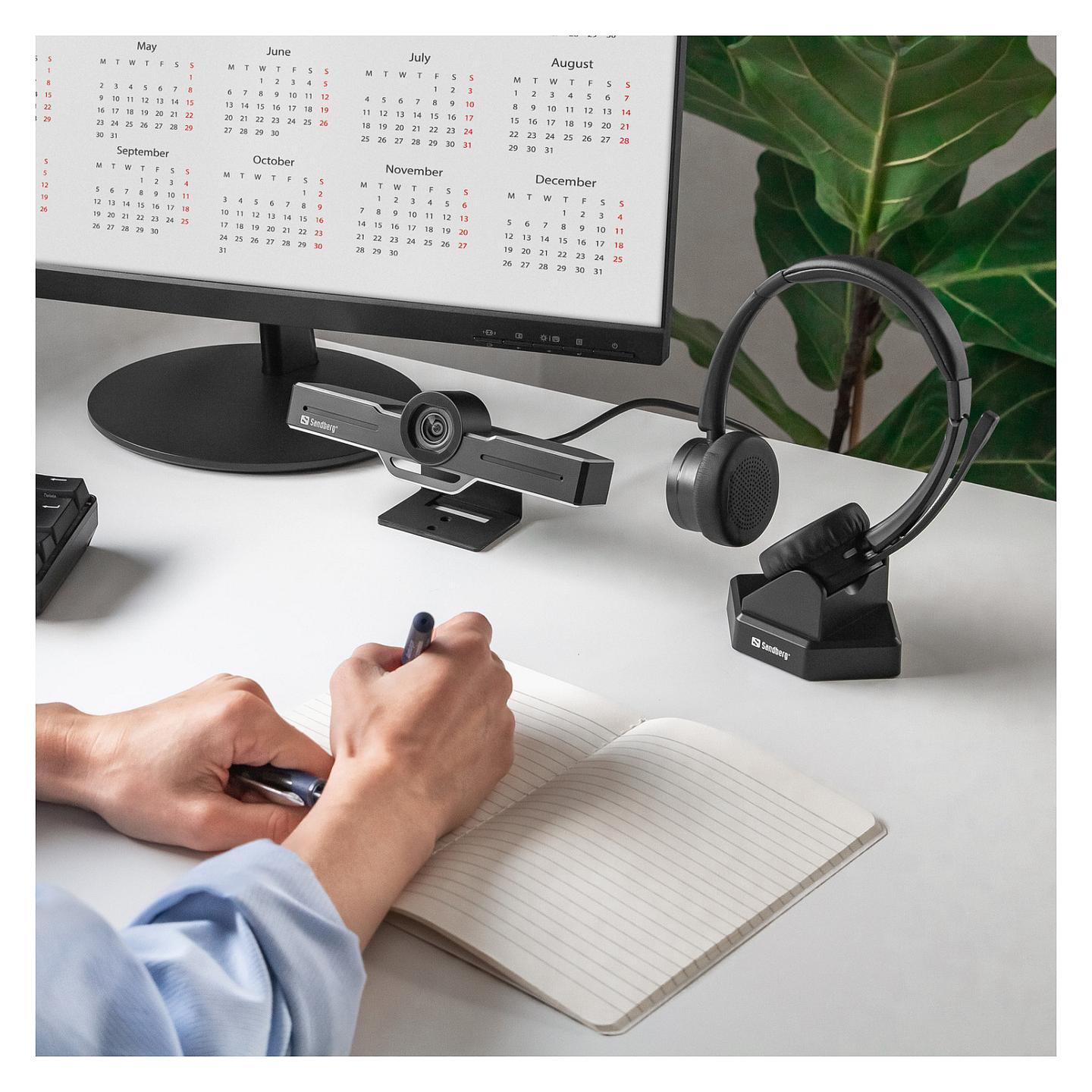 Kufje pa kabllo Sandberg Wireless Office Headset Pro+ / Stereo / Bluetooth 5.2 / Mikrofon me reduktim zhurme / 30 m / Bazë karikimi – Zezë - 7