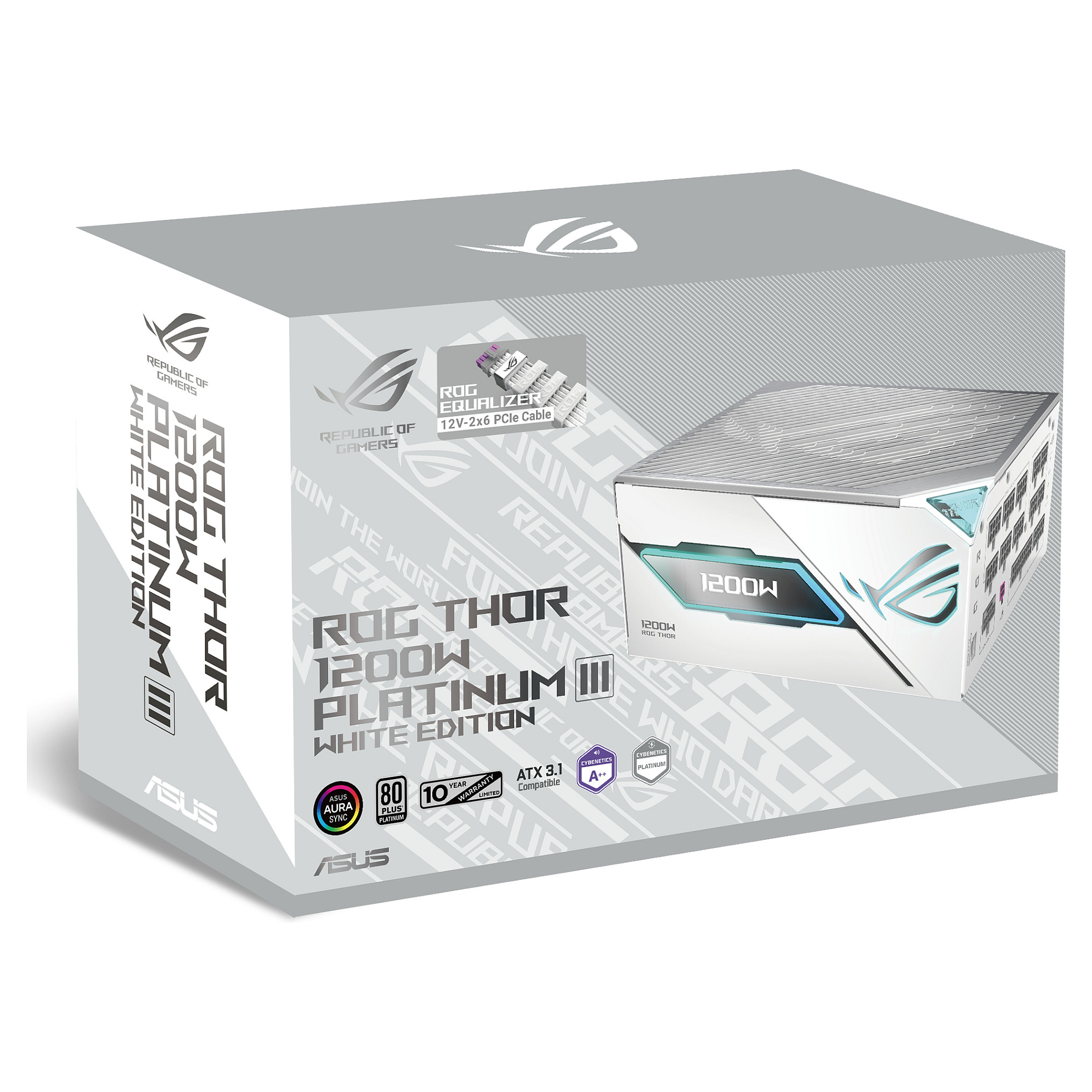 Furnizues Energjie ATX ASUS ROG Thor / 1200W / 80 PLUS Platinum / ATX 3.1 / PCIe 5.1 - Bardhë - 10