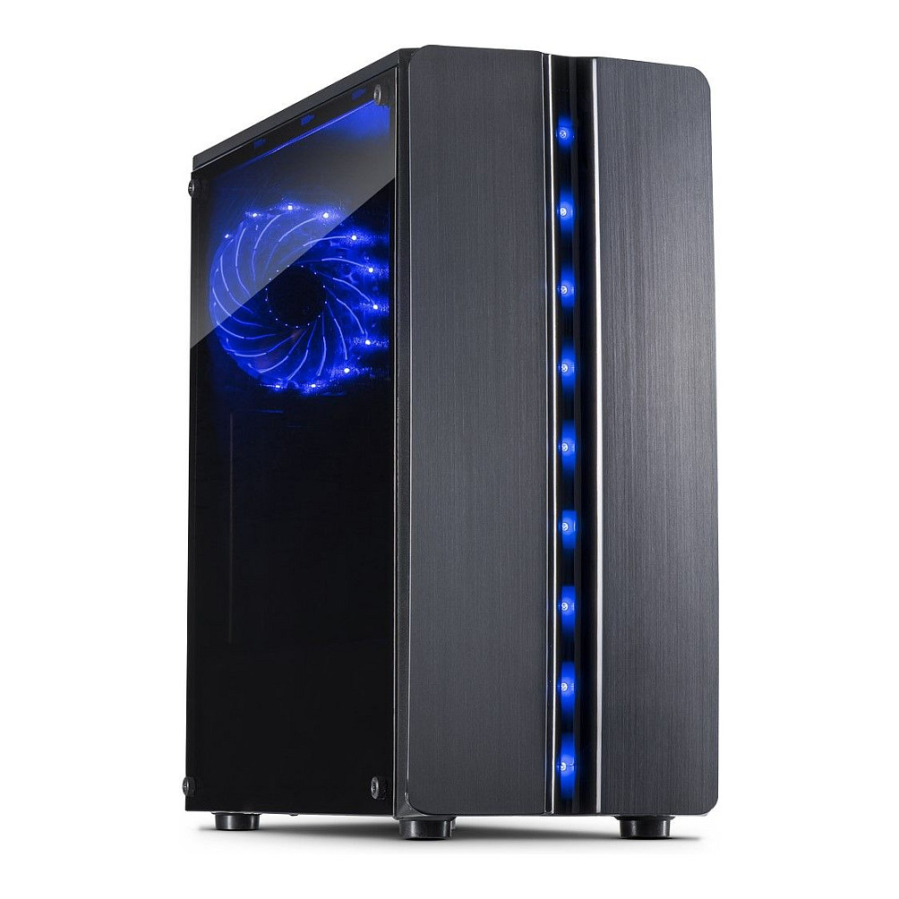 Kasë PC Inter-Tech Thunder / Midi Tower / ATX / 1x 120mm LED Fan / Acrylic Side Panel - Zezë
