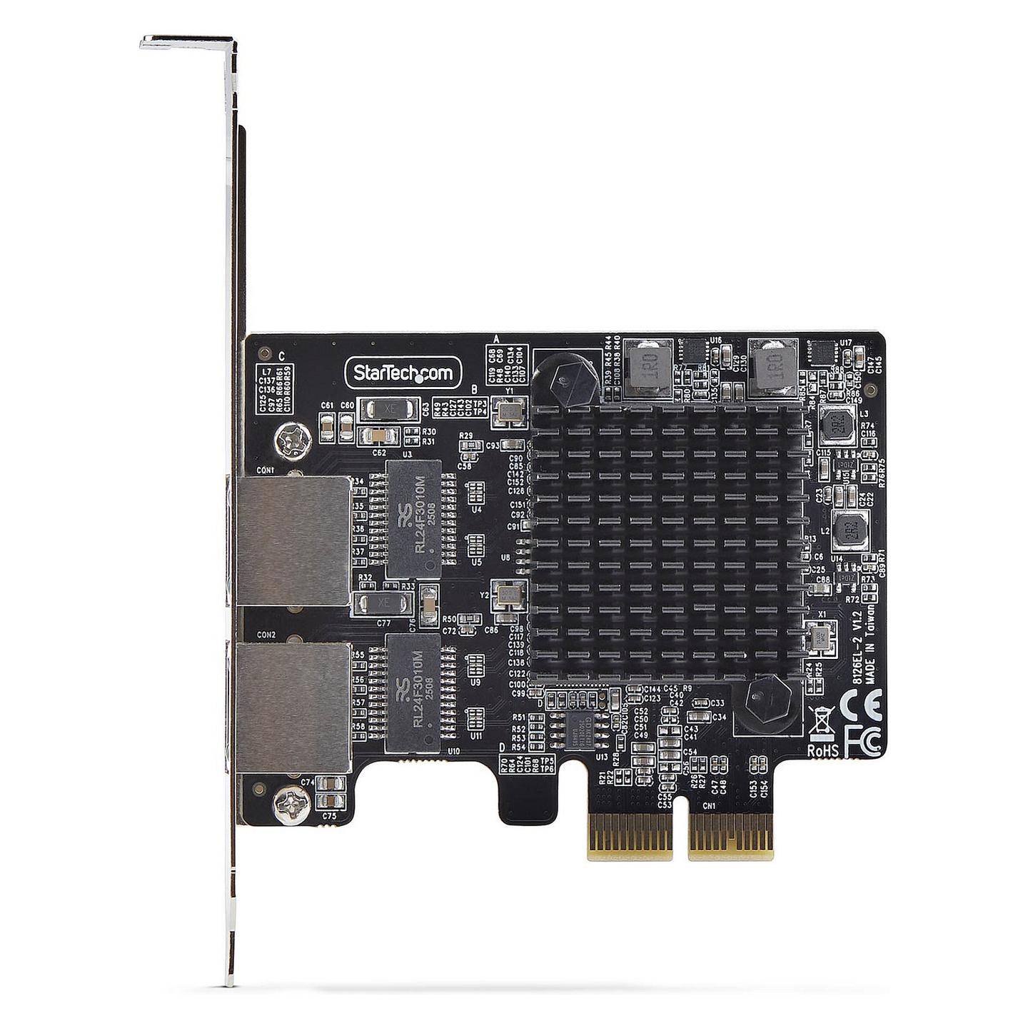 Karta të Rrjetit StarTech.com PR25GR-NETWORK-CARD, PCI Express 3.0 x2, 2x 5 Gigabit LAN RJ45, 10/100/1000/2500/5000Mbps, Realtek RTL8126, Low Profile + Full Height - 5