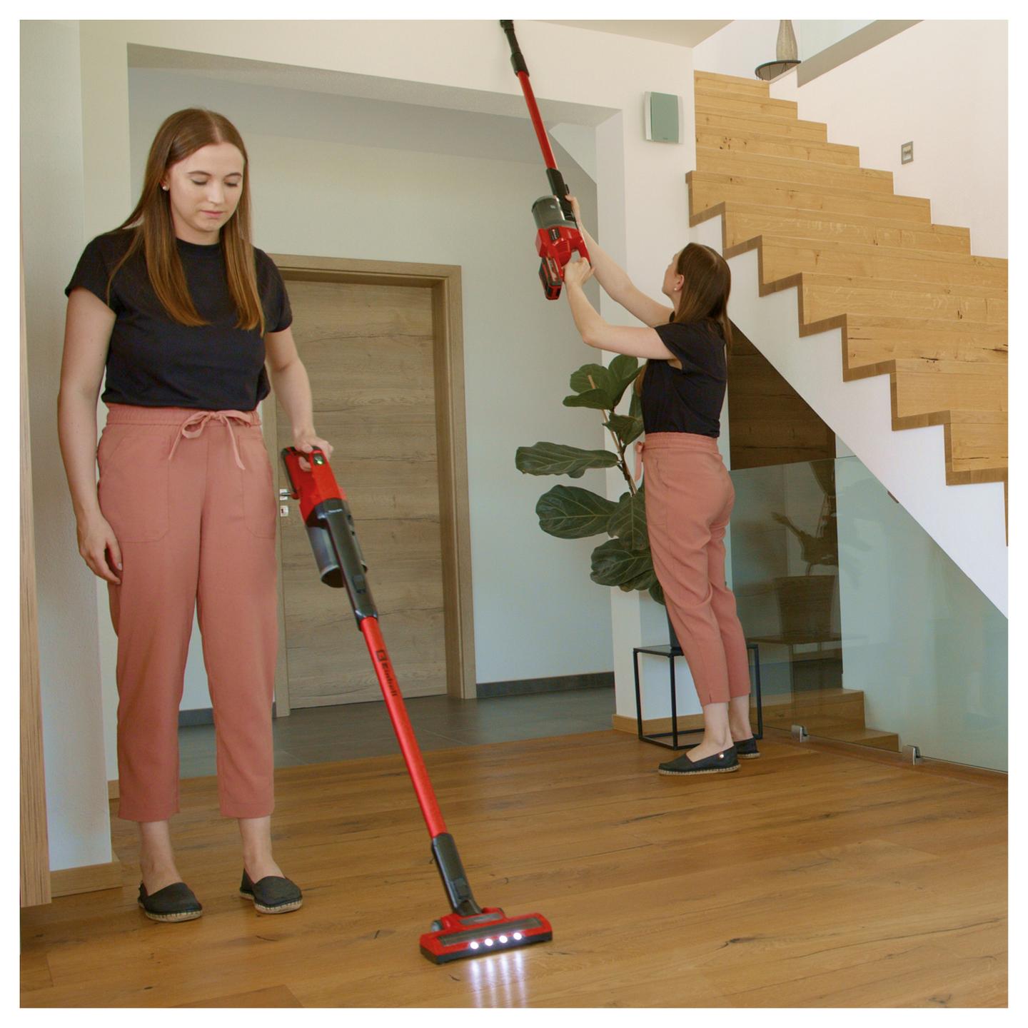 Fshesë me Bateri Einhell TE-SV 18 Li-Solo, 18V, 0.6L, 1.5kg - Kuqe/Zezë - 33