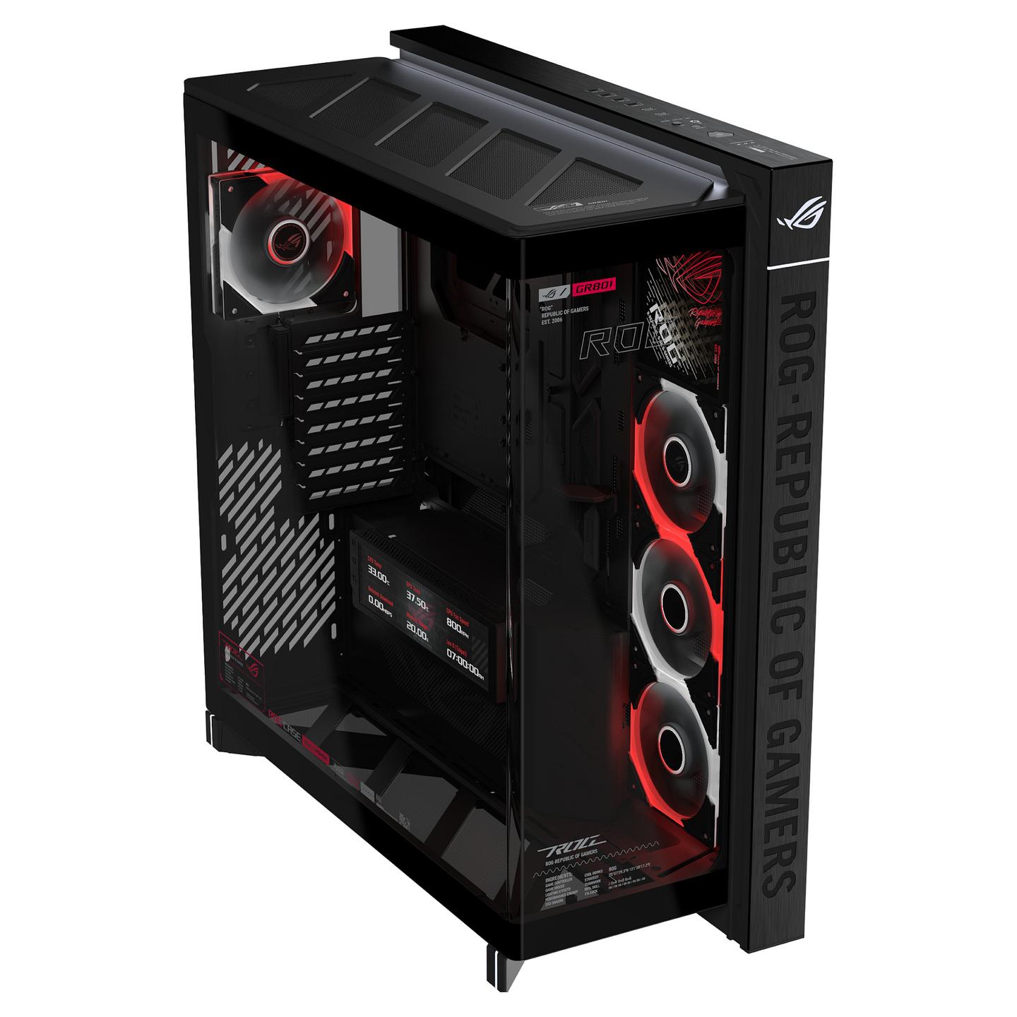 Kasë ASUS ROG CRONOX GR801 CURVE TG ARGB / Big-Tower / Xham i Temperuar / 4x120mm ARGB / EATX – Zezë - 2