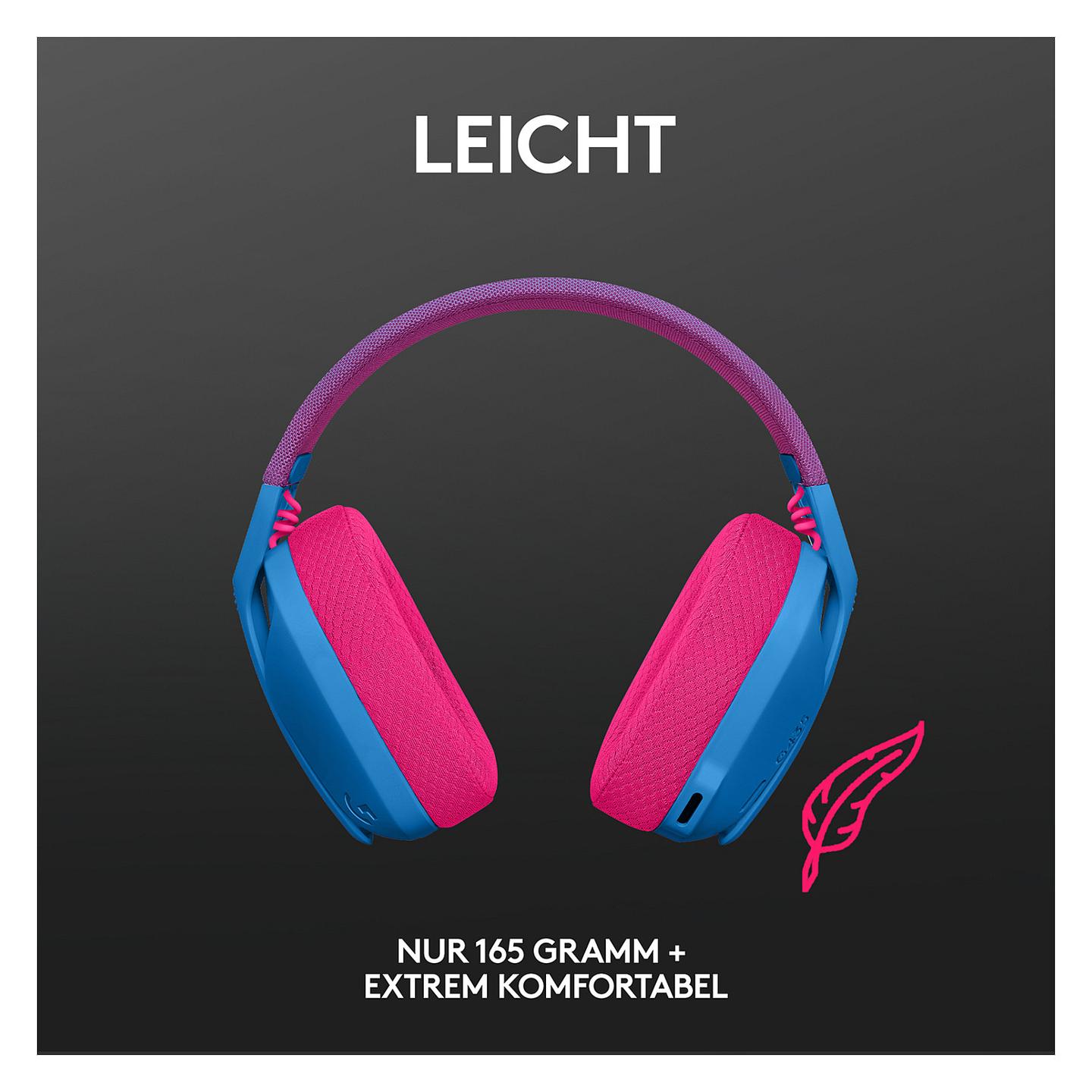 Kufje Gaming Logitech G435 LIGHTSPEED / Wireless / Bluetooth - Blu/Rozë - 13