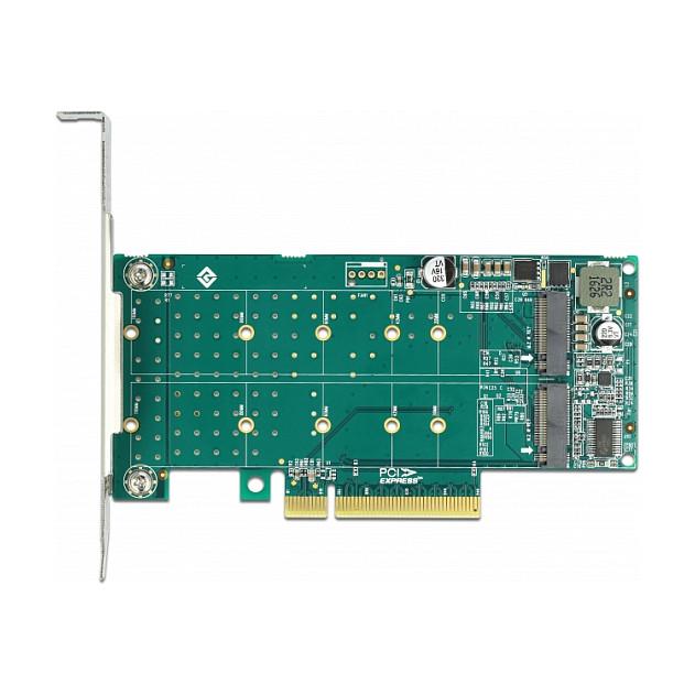 Kartë Zgjerimi PCI Express Delock 89045 / PCIe 4.0 x8 / 2x M.2 Key M / NVMe / Bifurcation / Low Profile - 3