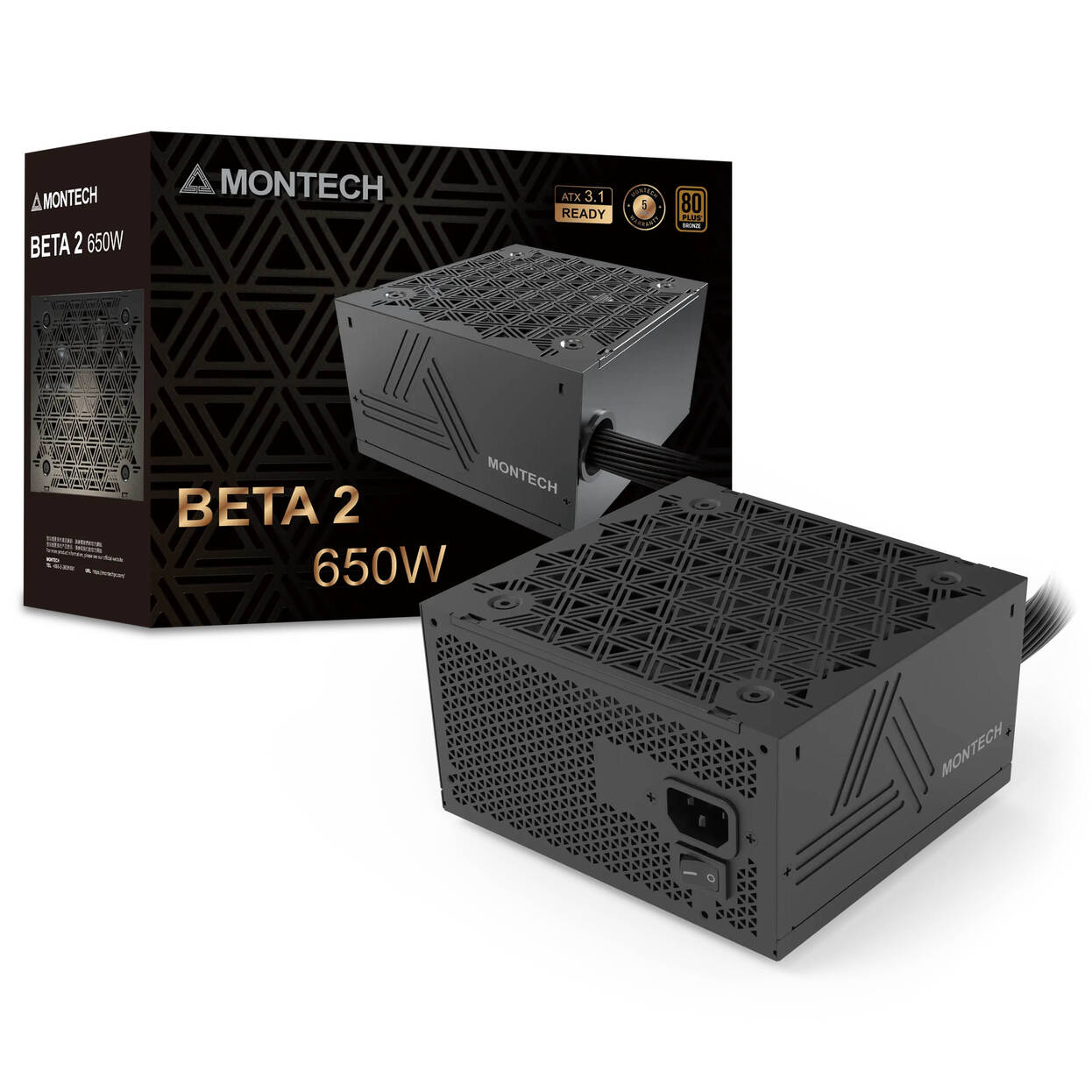 Furnizues Energjie Montech BETA 2 / 650W / 80 PLUS Bronze / ATX 3.1 - Zezë - 5