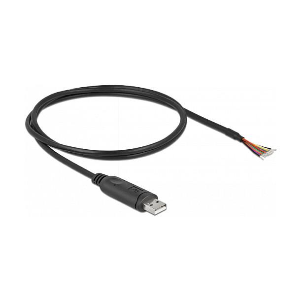 Kabllo USB DeLOCK 90524, USB-A në RS-232, 1m, USB 2.0, 230.4Kbps - Zezë - 2