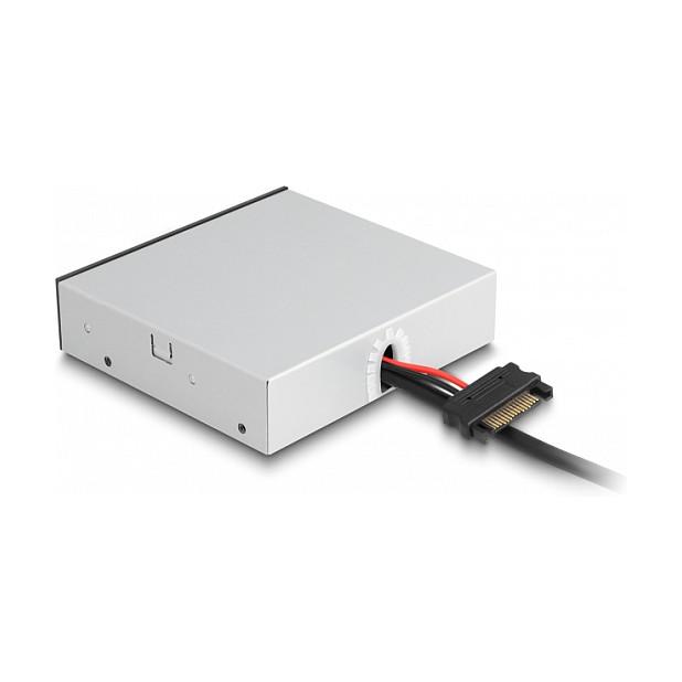 Hub USB DeLOCK 64208, 10x USB Type-A Femër, USB 5 Gbps, Panel Frontal 3.5″, SATA 15-Pin, Kabllo 54 cm – Zezë - 2