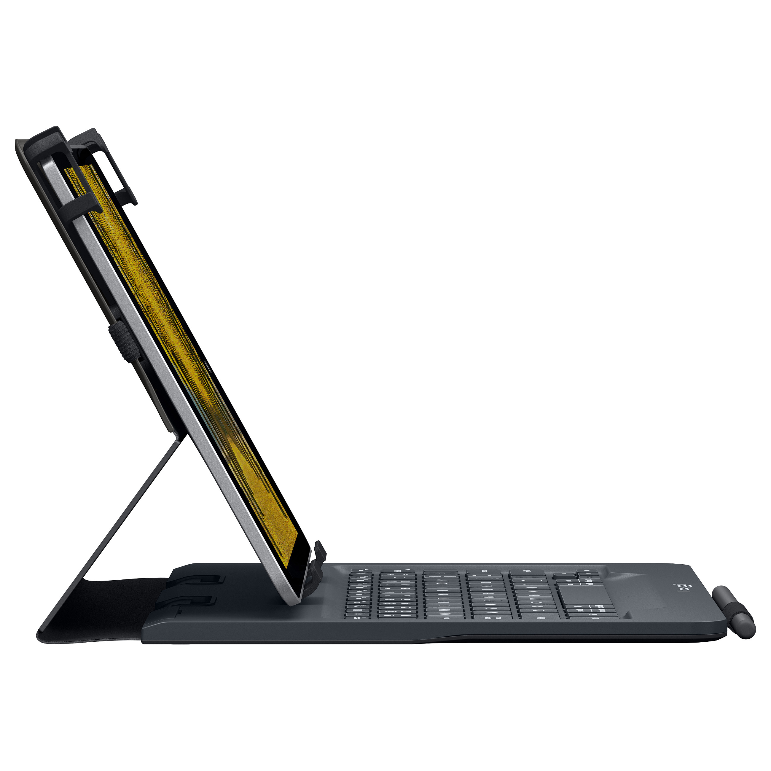 Tastierë për Tablet Logitech Universal Folio / 9–10" / Bluetooth 3.0 / AZERTY (FR) / 78 Taste / 4-Pikësh Grip / Mbajtëse Stilolapsi – Zezë - 3