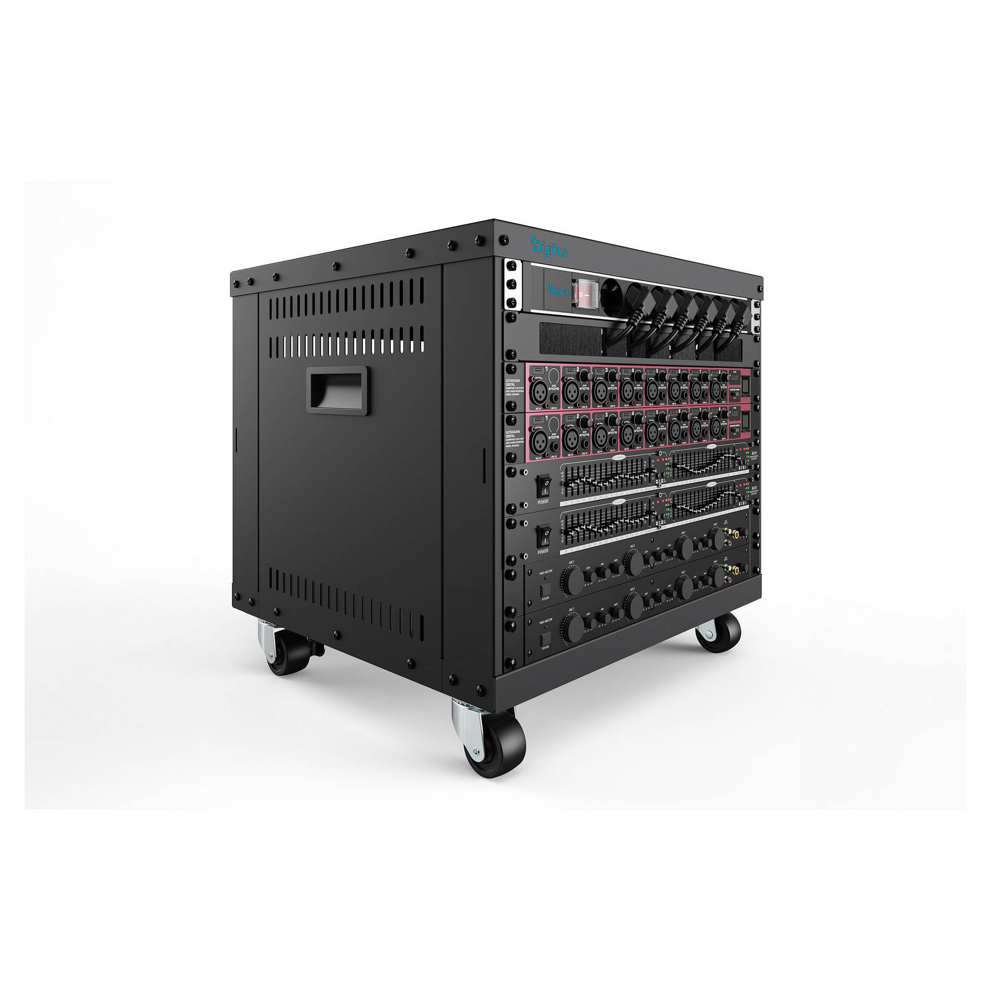 DIGITUS DN-48000 Universal 19" Equipment Rack / 8U / me Rrota / 420×507×460mm – Zezë - 3