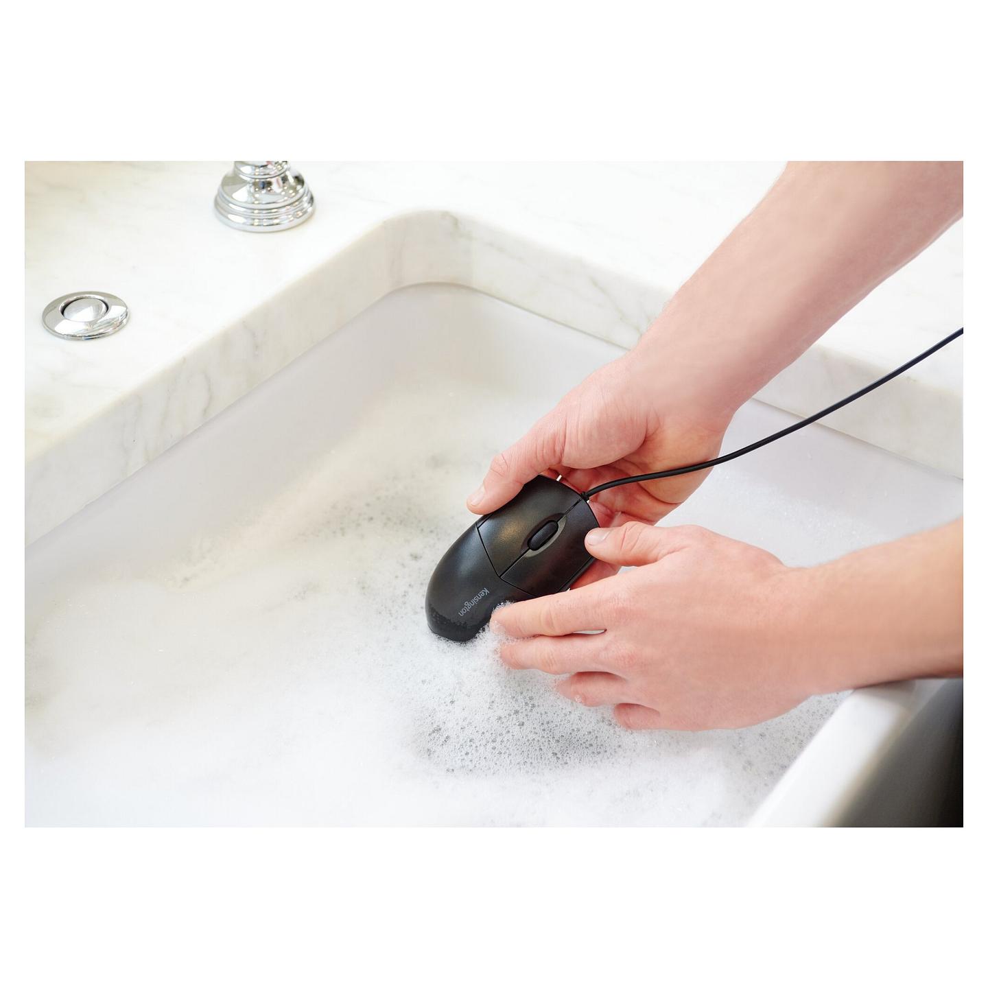 Maus me Kabllo Kensington Pro Fit Washable / Optik / 1600 DPI / 3 Butona / USB / IP67 - Zezë - 2