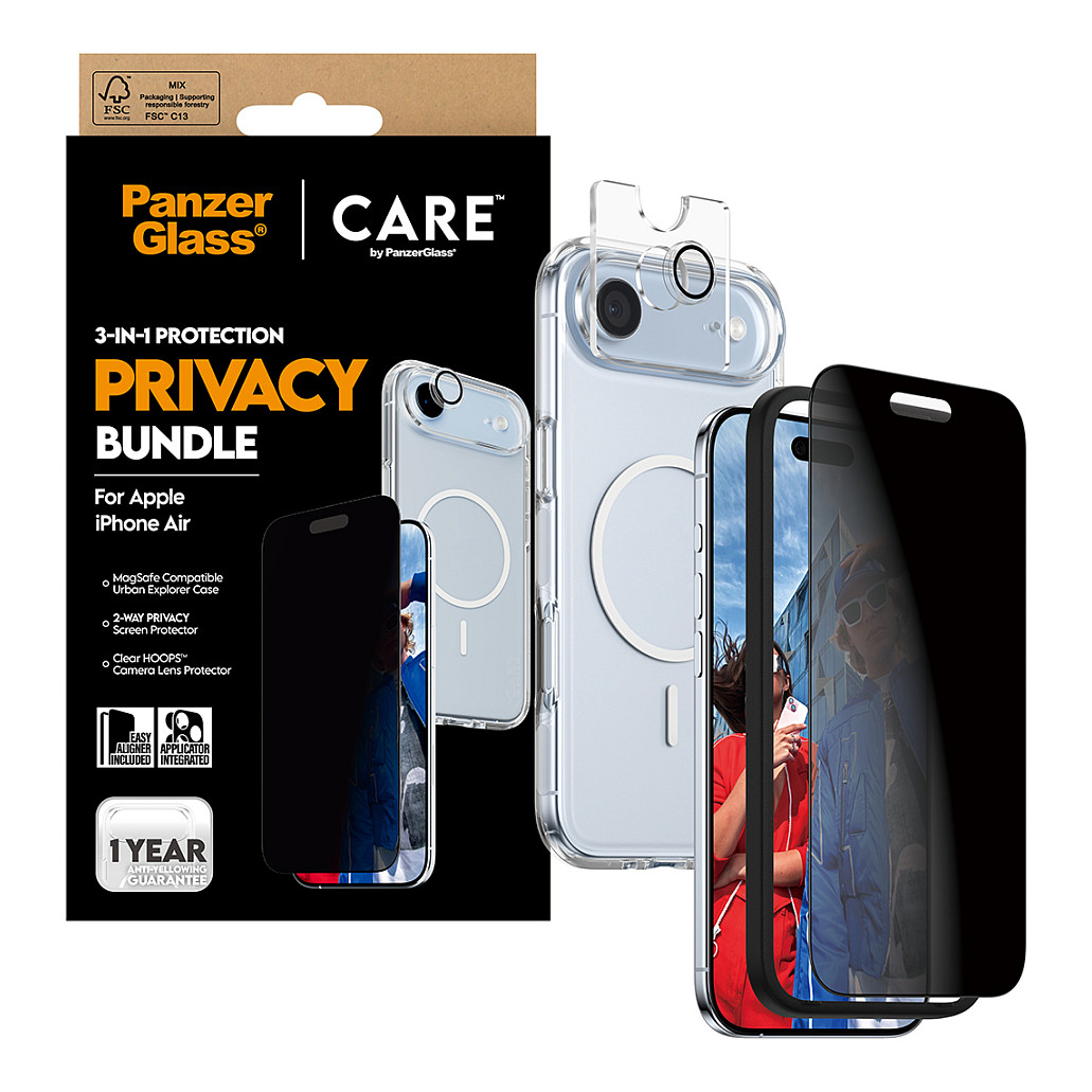 Aksesorë për telefon PanzerGlass CARE / 3-in-1 Privacy Bundle / Apple iPhone Air - Transparente - 6
