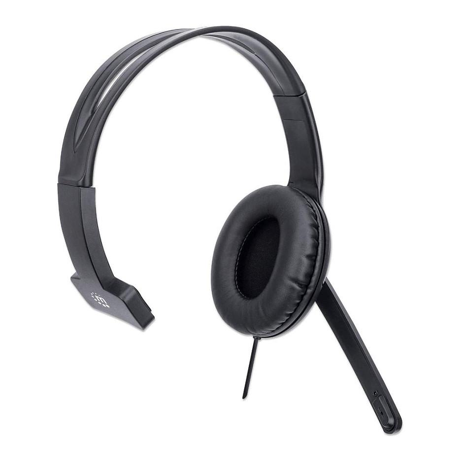 Kufje me kabllo Manhattan 179874 Mono / USB-A / Over-Ear - Zezë - 2