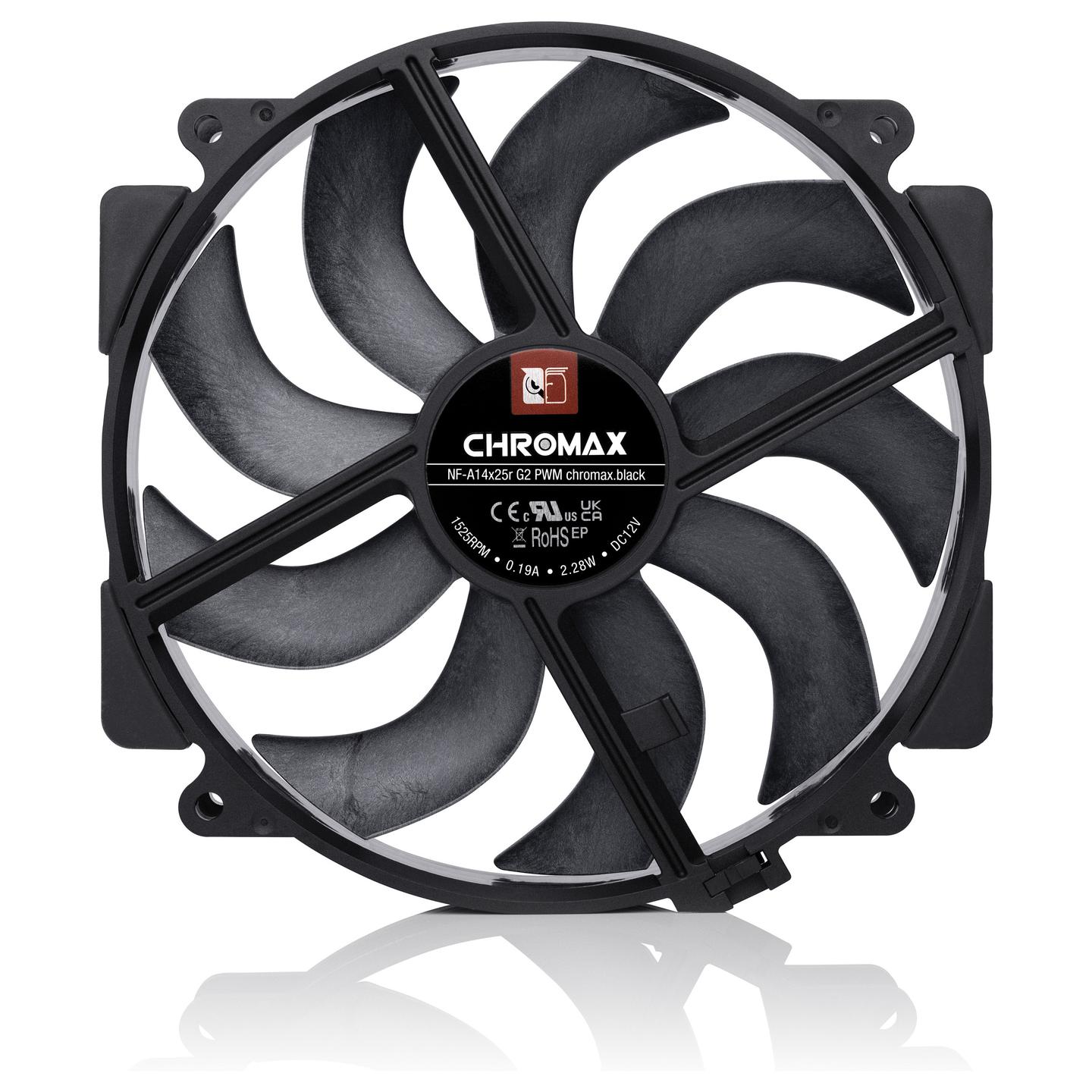 Ftohës për Kasë Noctua NF-A14x25r G2 / 140mm / 1500 RPM / PWM – Zezë - 3