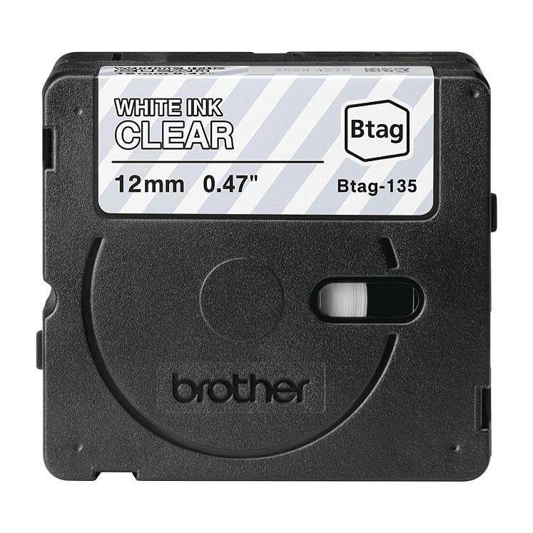 Shirit për Printer Brother BTAG-135 / 12 mm × 4 m - Bardhë - 3