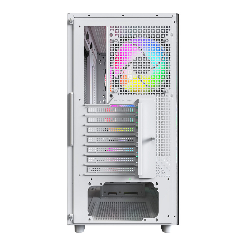 Kasë PC Montech XR Wood / Midi Tower / ATX / 3x 120mm + 1x 120mm ARGB Fan / Tempered Glass - Bardhë - 4