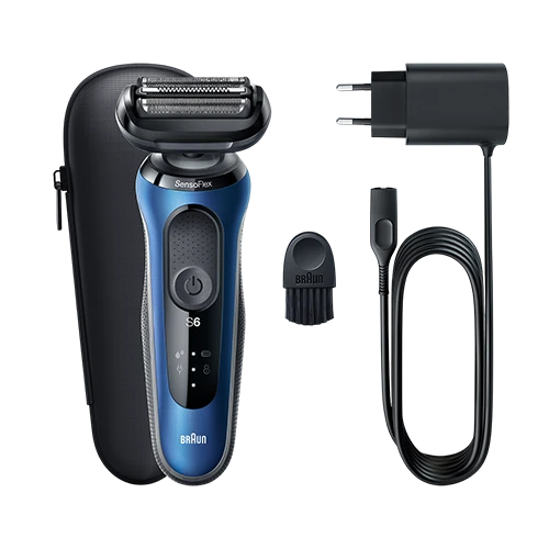 Makinë e rrojës për meshkuj Braun Series 6 61-B1000s / SensoFlex / SensoFoil / AutoSense / Wet & Dry / 50 Min / Quick Charge – Zezë/Blu - 2