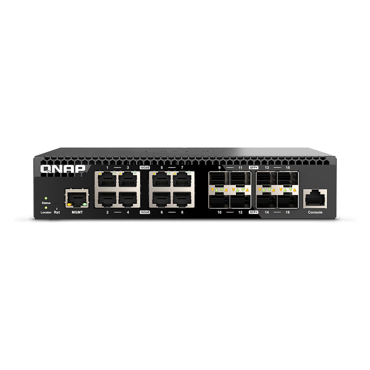 Switch QNAP QSW-M3216R-8S8T, 16 Porta 10GbE, 8x SFP+, 8x RJ45 Multi-Gigabit, Switching Capacity 320Gbps, L2 Managed, Rackmount Half-Width - Zezë