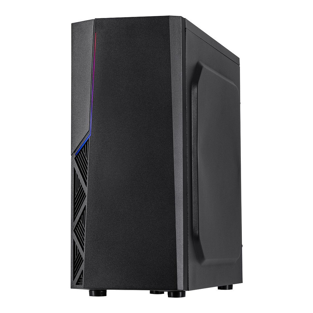 Kasë PC Inter-Tech B-02 / Midi Tower / ATX / 1x 120mm RGB Fan / 3x 3.5" + 2x 2.5" Bay / Acrylic Side Panel / RGB - Zezë - 3